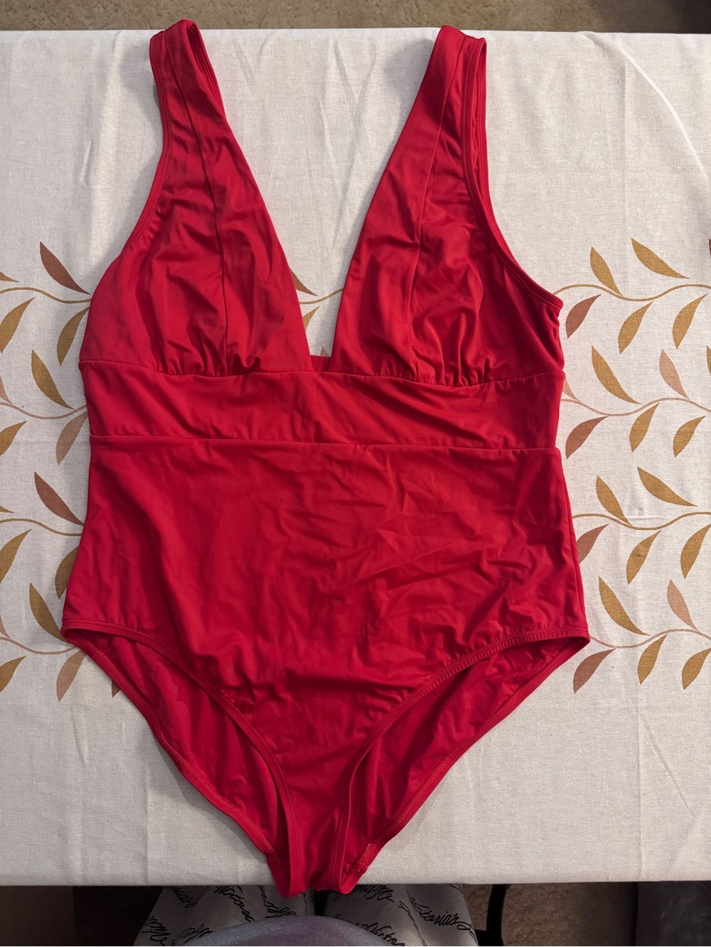 Andie Bold Red Plunge One-Piece Swimsuit